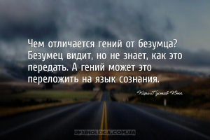 Чем отличается гений от безумца? Безумец видит, но не знает, как это переда...