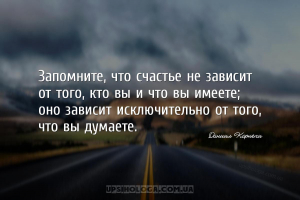 Запомните, что счастье не зависит от того, кто вы и что вы имеете; оно за...