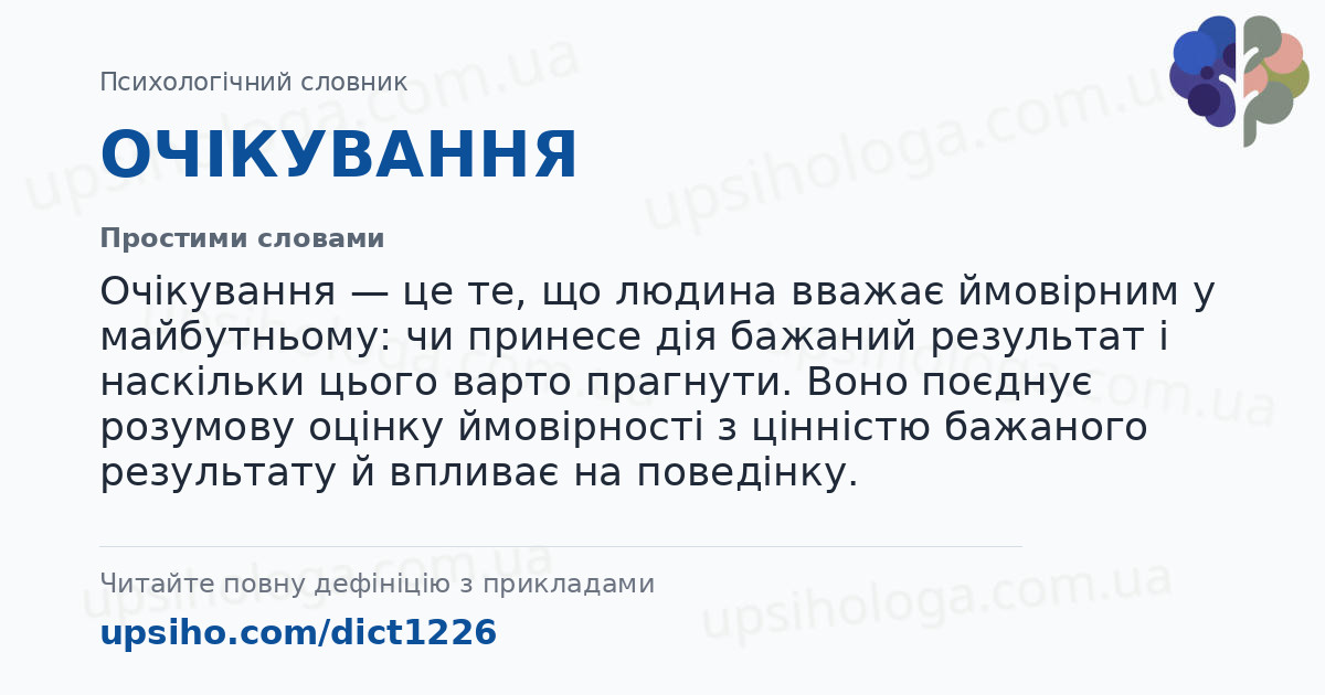 ОЧІКУВАННЯ — Простими словами