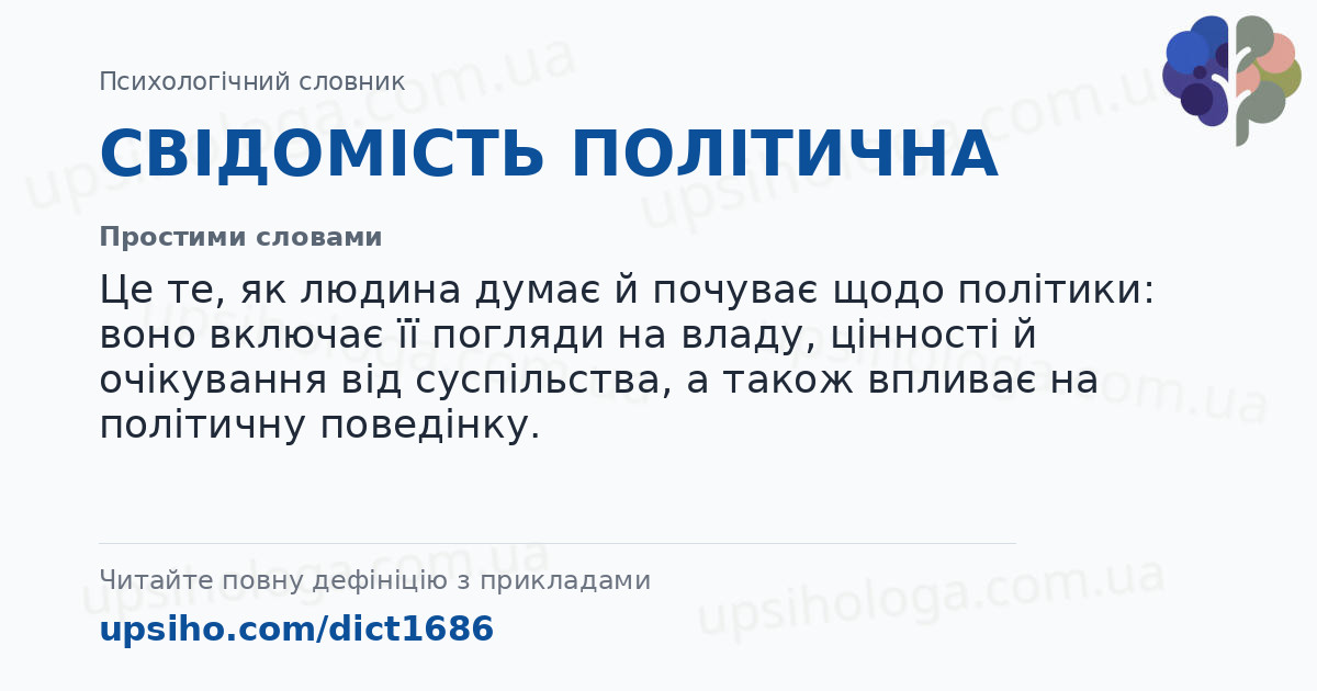 СВІДОМІСТЬ ПОЛІТИЧНА — Простими словами