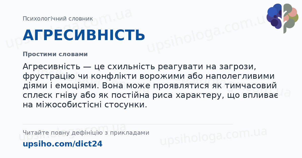АГРЕСИВНІСТЬ — Простими словами