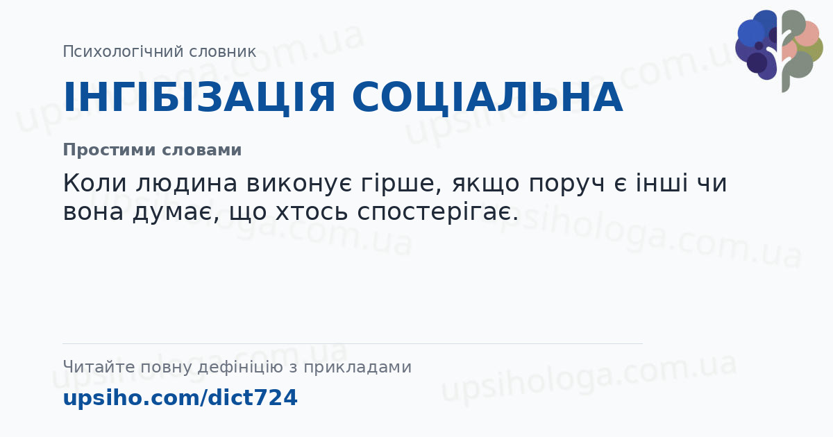 ІНГІБІЗАЦІЯ СОЦІАЛЬНА — Простими словами