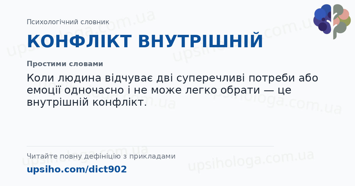 КОНФЛІКТ ВНУТРІШНІЙ — Простими словами
