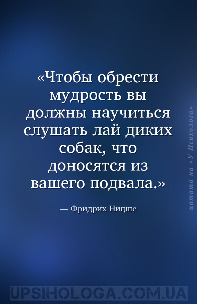 Чтобы обрести мудрость вы должны научиться слушать лай диких собак, что дон... — Фридрих Ницше