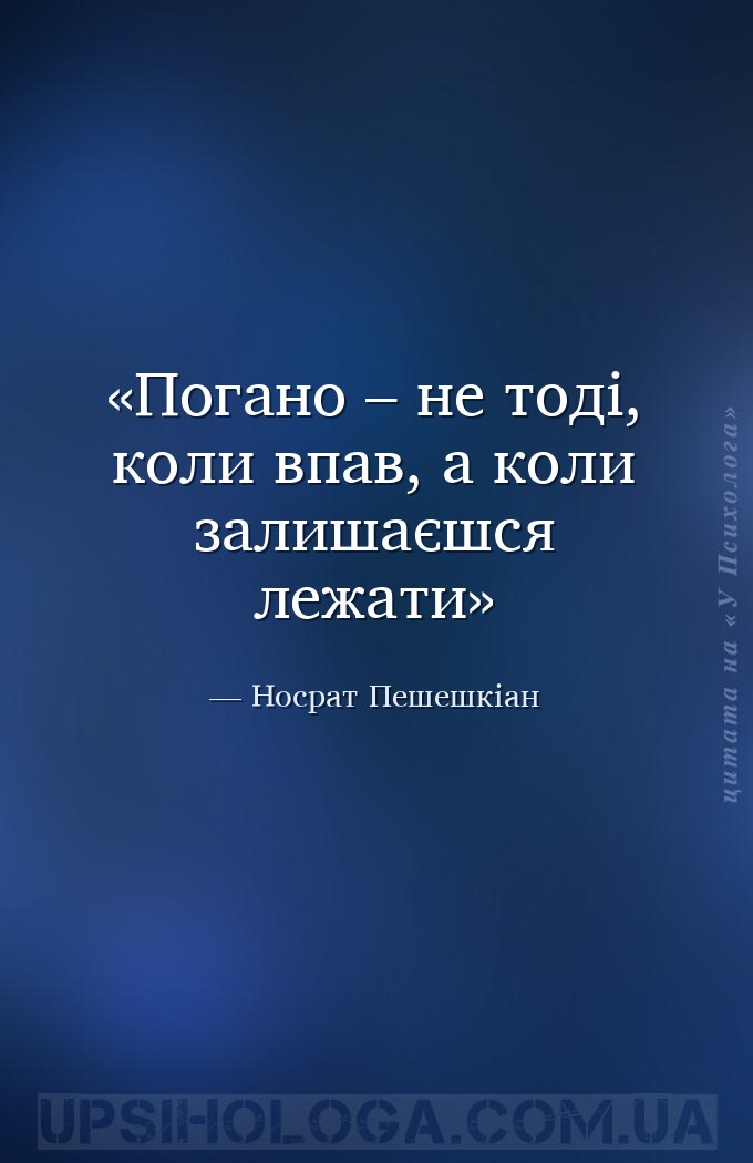 Погано – не тоді, коли впав, а коли залишаєшся лежати — Носрат Пешешкіан
